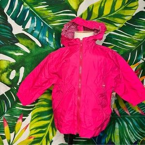 VTG NWT Carter’s Baby Girl 18M Spring Lightweight Lined Hot Pink Hooded Jacket